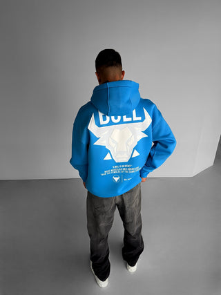 OVERSIZE BULL FLEECE HOODIE BLUE