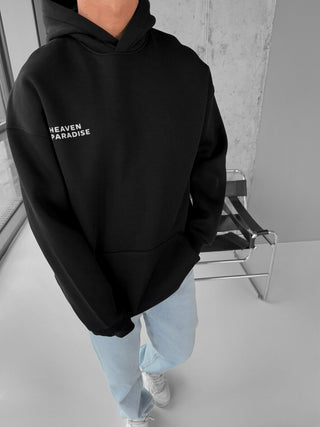 OVERSIZE PARADISE FLEECE HOODIE BLACK