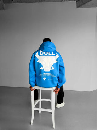 OVERSIZE BULL FLEECE HOODIE BLUE