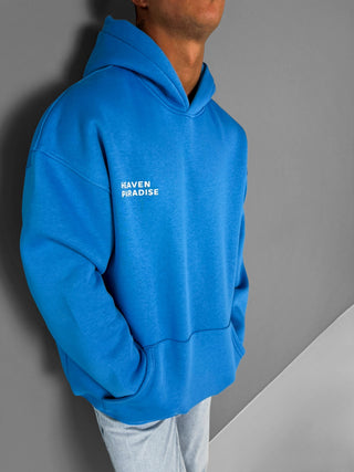 OVERSIZE PARADISE FLEECE HOODIE BLUE