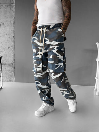 BAGGY CAMOUFLAGE CARGO PANT BLUE