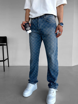 BAGGY EMBROIDERED JEANS BLUE