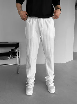 BAGGY STRIPED TROUSERS WHITE