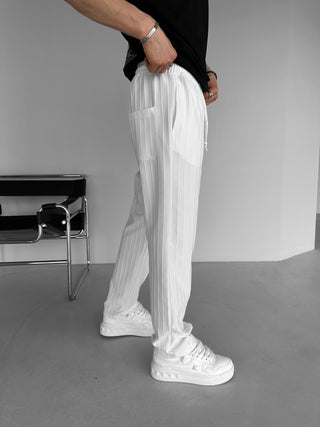 BAGGY STRIPED TROUSERS WHITE