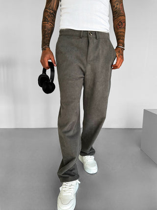 BAGGY VELVET TROUSERS IN CORDUROY GRAY