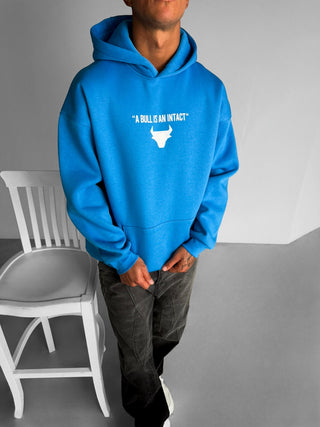 OVERSIZE BULL FLEECE HOODIE BLUE