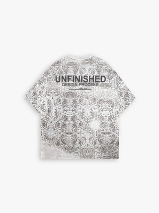 EMBOSSED T-SHIRT WITH PATTERNS ECRU