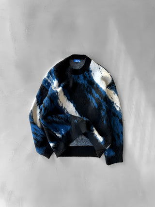 EXCLUSIVE FADED FURRY KNIT SWEATER NAVY