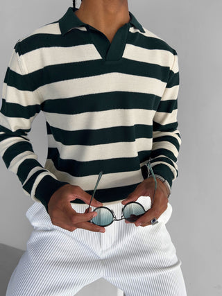 OVERSIZE POLO KNIT SWEATER
