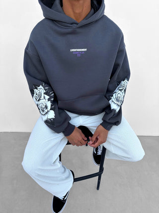 OVERSIZE ROSE FLEECE HOODIE