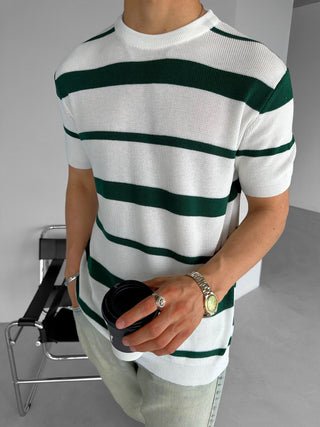 KNITTED T-SHIRT WITH STRIPED STRUCTURE FOREST