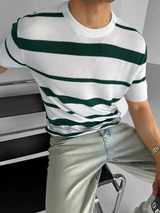 KNITTED T-SHIRT WITH STRIPED STRUCTURE FOREST