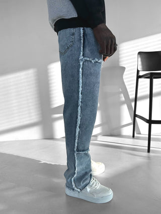 LOOSE FIT FLARED JEANS BLUE