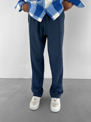 LOOSE FIT PINTUCK TROUSERS BLUE