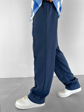LOOSE FIT PINTUCK TROUSERS BLUE