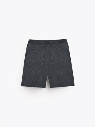 LOOSE FIT RIBBED SHORTS ANTHRACITE
