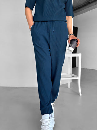 LOOSE FIT RIBBED TROUSERS BLUE