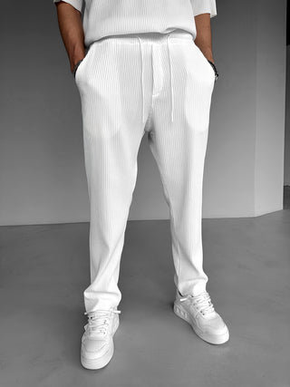 LOOSE FIT RIBBED TROUSERS ECRU
