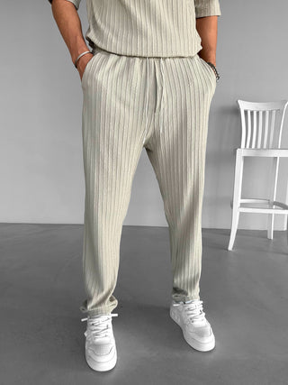 LOOSE FIT STRUCTURED TROUSERS GRAY