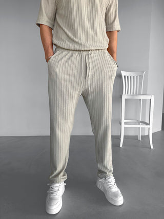 LOOSE FIT STRUCTURED TROUSERS GRAY