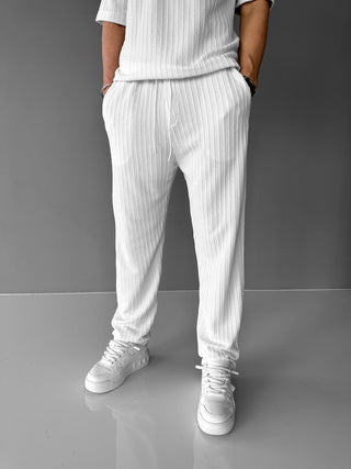 LOOSE FIT STRUCTURED TROUSERS WHITE