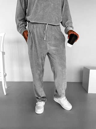 LOOSE FIT VELVET CORD PANT GRAY