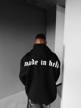 OVERSIZE MADE IN HELL FLEECE HOODIE BLACK