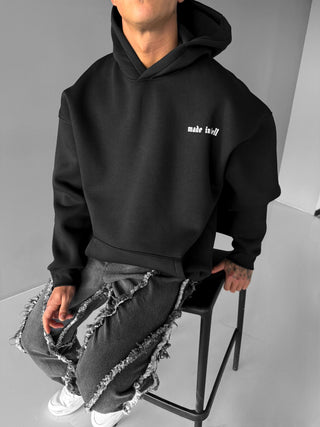 OVERSIZE MADE IN HELL FLEECE HOODIE BLACK