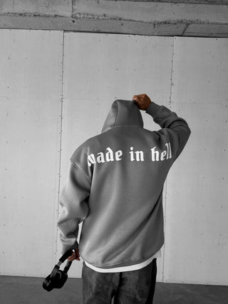 OVERSIZE MADE IN HELL FLEECE HOODIE GRAY