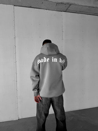 OVERSIZE MADE IN HELL FLEECE HOODIE GRAY