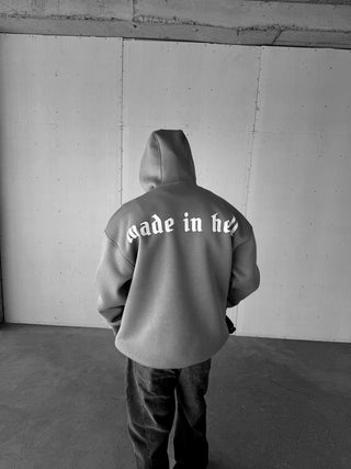 OVERSIZE MADE IN HELL FLEECE HOODIE GRAY