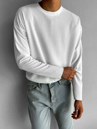 OVERSIZE RIBBED SWEATER WHITE