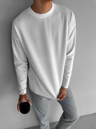 OVERSIZE RIBBED SWEATER WHITE