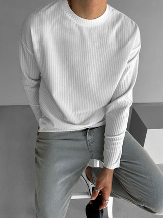 OVERSIZE RIBBED SWEATER WHITE