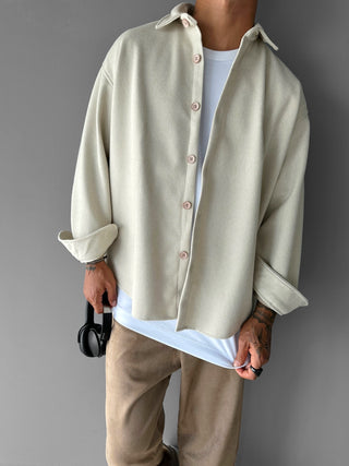 OVERSIZE WOOL SHIRT BEIGE