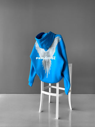 OVERSIZE PARADISE FLEECE HOODIE BLUE