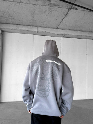 OVERSIZE SAVAGE FLEECE HOODIE GRAY