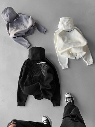 OVERSIZE SAVAGE FLEECE HOODIE WHITE