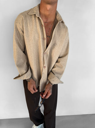 OVERSIZE WOOL SHIRT BEIGE