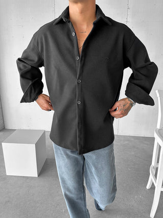 OVERSIZE WOOL SHIRT BLACK