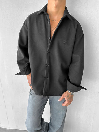 OVERSIZE WOOL SHIRT BLACK