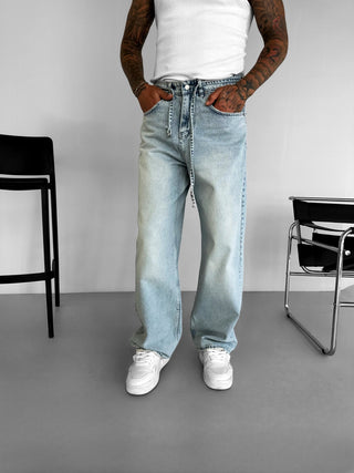 RELAXED FIT FADED JEANS BLUE