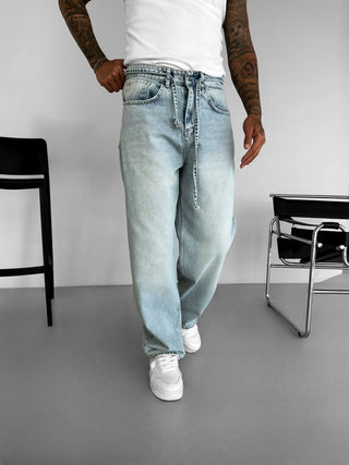 RELAXED FIT FADED JEANS BLUE