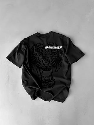SAVAGE TIGER OVERSIZE T-SHIRT BLACK