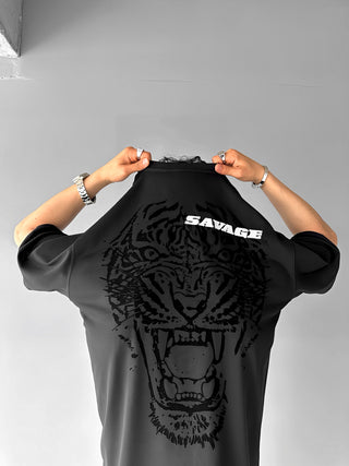 SAVAGE TIGER OVERSIZE T-SHIRT BLACK