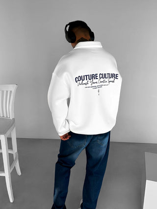 STATEMENT OVERSIZE CULTURE POLO SWEATER ECRU