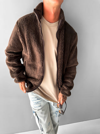 TEDDYFLEECE PLUSH JACKET BROWN