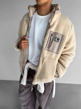 TEDDY FLEECE JACKET BEIGE