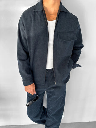 VELVET OVERSHIRT IN CORDUROY NAVY